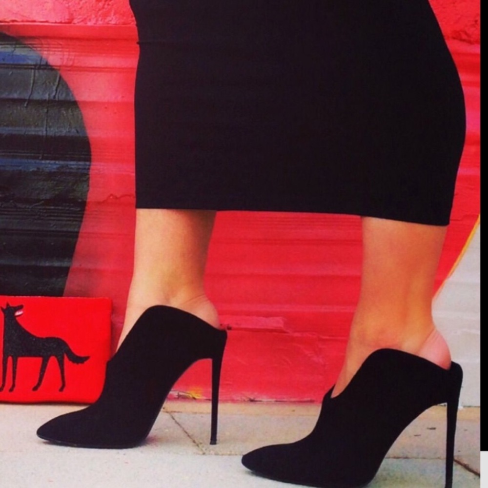 Giuseppe Zanotti Black Suede High Heel Mule Boots